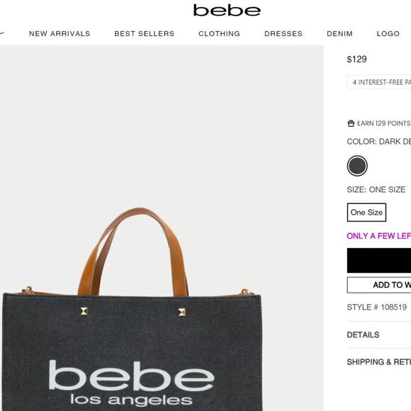 Bebe Rian Canvas Satchel - Picture 7 of 8